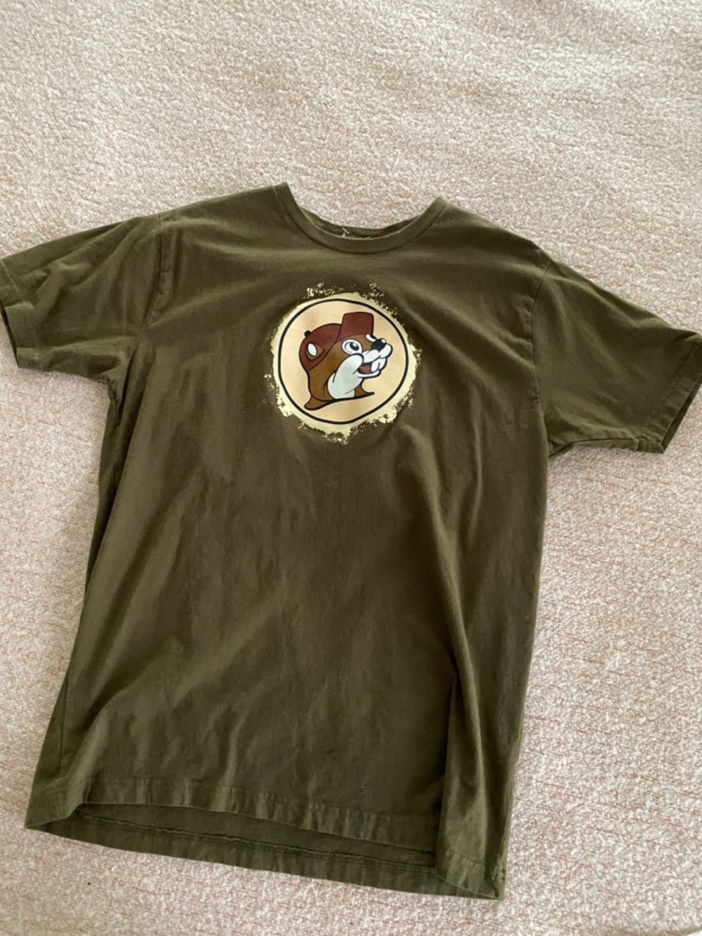 Bucee olive tee shirt